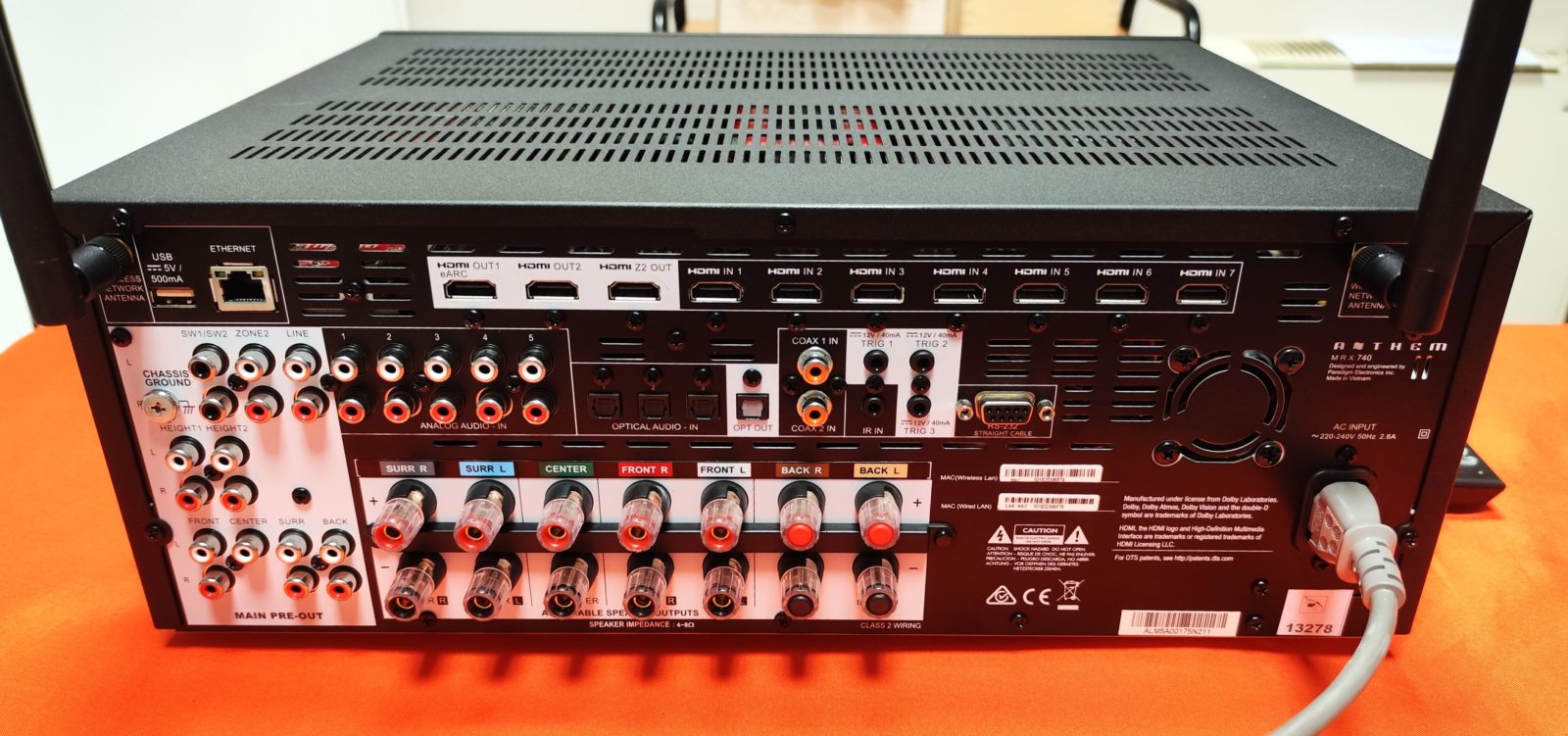 Anthem MRX740 - sinto ampli A/V 11.2